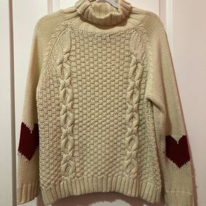 Heart Print Turtleneck NWOT